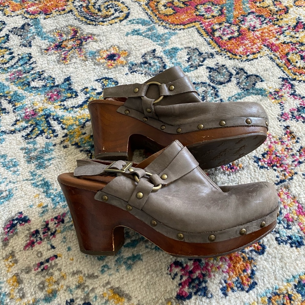 Kork-Ease leather heeled clogs